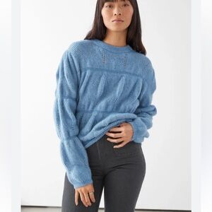 & Other Stories Soft Blue alpaca wool Knit Sweater sizeM/L
